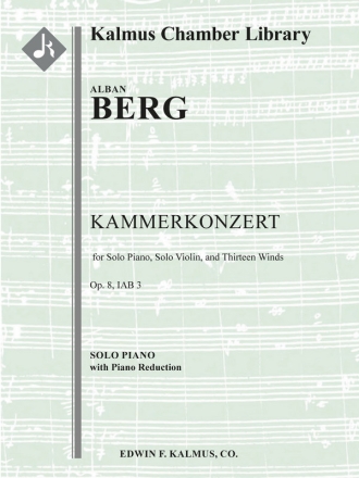 Kammerkonzert, Op. 8/ IAB 3 Piano Red Full Orchestra