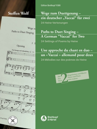 Ein Deutscher Vaccai - Wege zum Duettgesang (+QR-Code) 24 Duette nach Gedichten von Heinrich Heine  Einfhrung in dt/en/fr