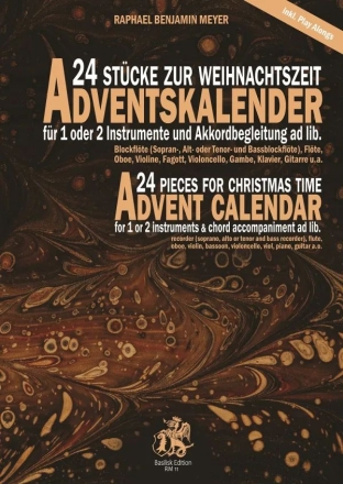 Adventskalender - 24 Stcke  fr ein oder 2 Instrumente und Akkordbegl. ad lib.