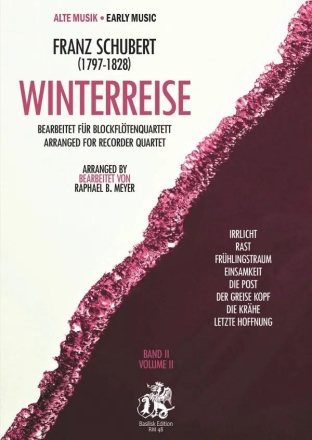 Winterreise Band 2 fr Blockfltenquartett  Partitur und Stimmen