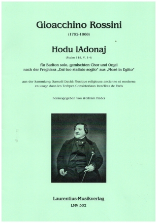 Hodu lAdonaj (Psalm 118 V. 1-4) fr Bariton solo, gem Chor und Orgel Partitur