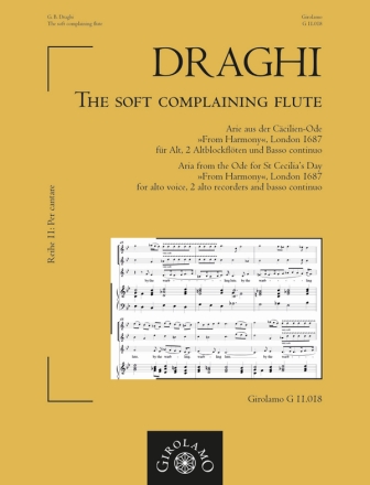 The soft complaining flute fr Alt, 2 Altblockflten und Basso continuo Partitur und Stimmen