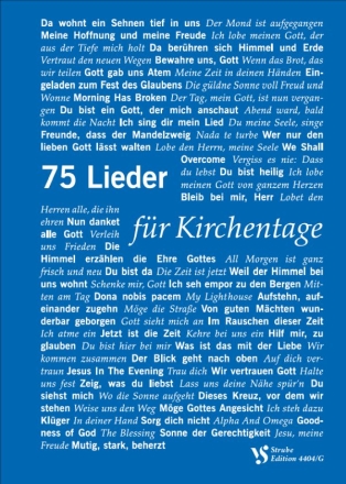 75 Lieder fr Kirchentage  Liederbuch, Grodruckausgabe