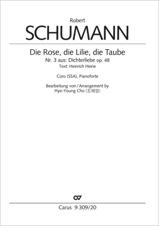 Die Rose, die Lilie, die Taube Coro SSA, Pfte Partitur