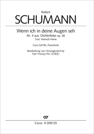 Wenn ich in deine Augen seh Coro SATB, Pfte Partitur