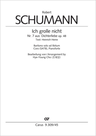 Ich grolle nicht [Solo Bar], Coro SATB, Pfte Partitur
