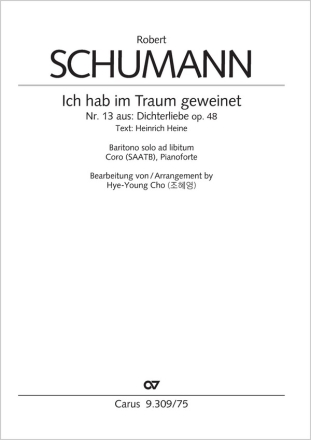 Ich hab im Traum geweinet [Solo Bar], Coro SAATB, Pfte Partitur