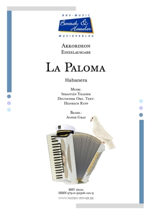La Paloma (Habanera) fr Akkordeon mit Fingersatz