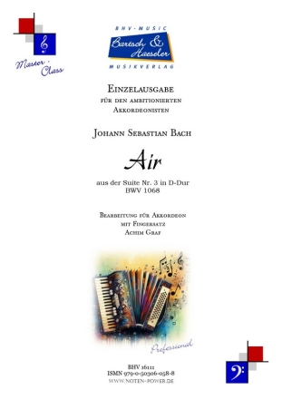 Air aus der Suite Nr. 3 in D-Dur BWV 1068 fr Akkordeon mit Fingersatz