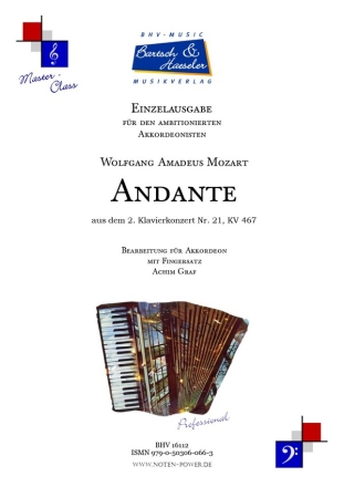 Andante aus dem 2. Klavierkonzert NR.21 KV 467 fr Akkordeon mit Fingersatz