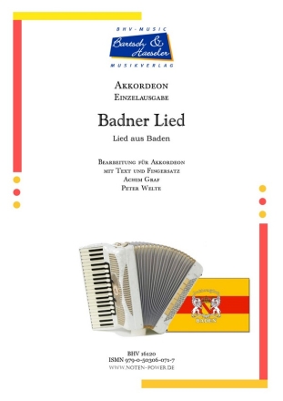 Badner Lied fr Akkordeon mit Fingersatz