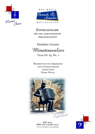 Minutenwalzer op. 64 Nr. 1 fr Akkordeon mit Fingersatz