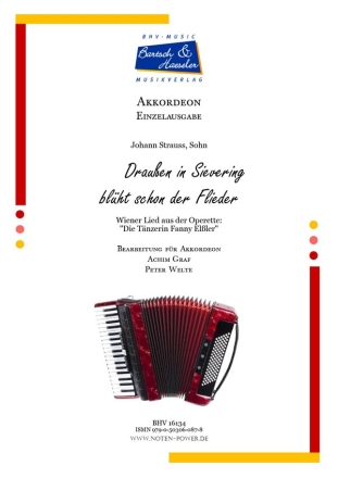 Drauen in Sievering blht schon der Flieder fr Akkordeon mit Fingersatz