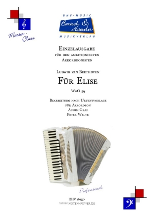 Fr Elise WoO. 52 fr Akkordeon mit Fingersatz