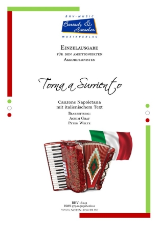 Torna a Surriento (Canzone Napoletana mit ital. Text) fr Akkordeon mit Fingersatz
