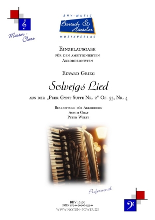 Solvejgs Lied, Op. 55, Nr. 4 fr Akkordeon Einzelausgabe