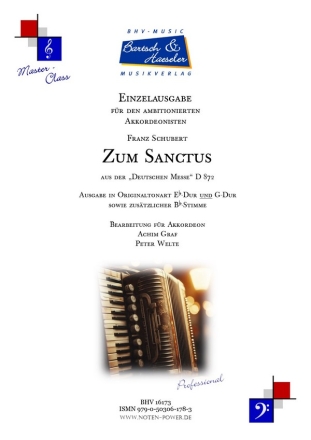 Zum Sanctus, D 872 fr Akkordeon Einzelausgabe