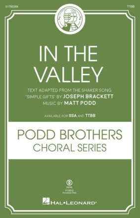 In the Valley Mnnerchor mit Begleitung Chorpartitur