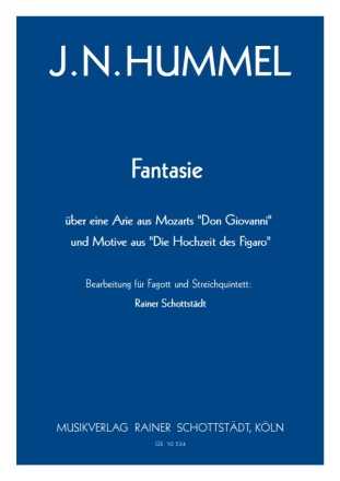 Fantasie ber Themen aus W.A. Mozarts Don Giovanni, arr. R.Schottstdt Fg,2Vl,Vla,Vc