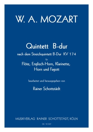Quintett B-dur nach dem Streichquintett KV 174 Fl,EH,Cl,Hrn,Fg