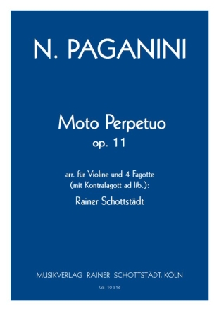 Moto perpetuo op.11, arr. R.Schottstdt Vl,4Fg (Kfg.ad lib.)