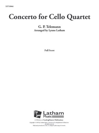 Concerto for Cello Quartet Cello ensemble