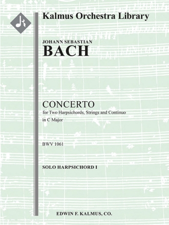 Concerto for 2 Harpsichords in C (s/o) String Orchestra