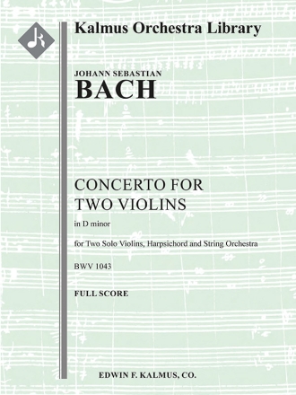 Concerto for 2 Violins in Dm (s/o sc) Full Orchestra