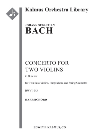 Concerto for 2 Violins in Dm (hpschd) String Orchestra