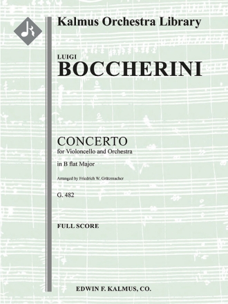 Cello Concerto in Bb, G. 482 (f/o sc) Full Orchestra