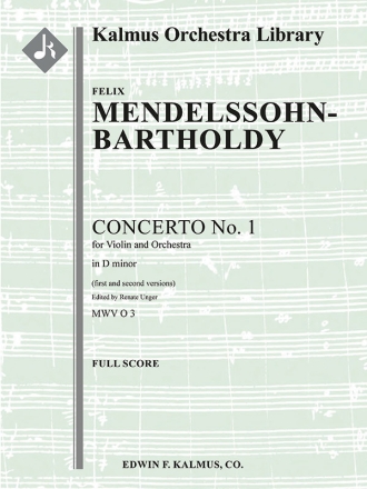 Violin Concerto No1 in Dm (s/o sc) Full Orchestra