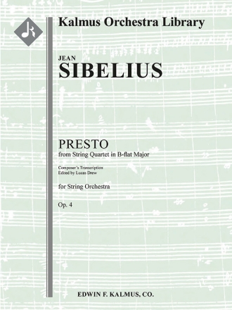 String Quartet in Bb: Presto (s/o sc) Full Orchestra