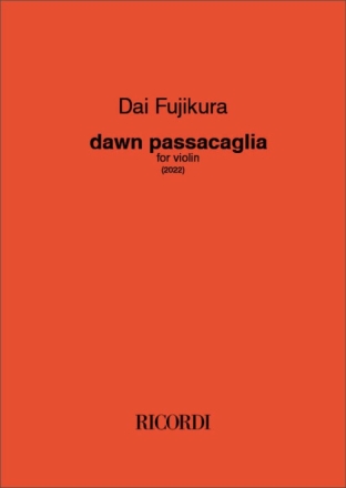 Dawn Passacaglia Violine Buch