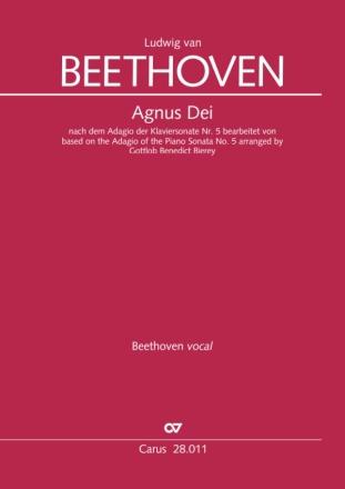 Agnus Dei - nach dem Adagio der Klaviersonate Nr.5 fr Soli, gem Chor und Orchester Partitur