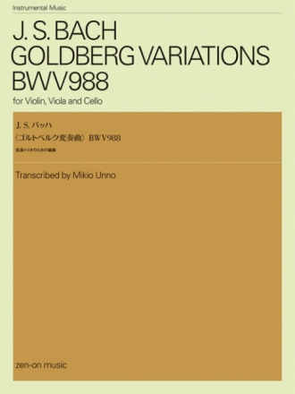 Goldberg Variations BWV988 Violine, Viola, Violoncello Partitur und Stimmen