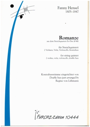 Romanze aus dem Streichquartett Es-Dur  fr Streichquintett (2 Violinen, Viola, Cello und Kontrabass) Partitur und Stimmen