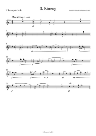 CM - 1. Trompete in B  Ausgabe fr Blechblserquintett, Orgel u. Pauken