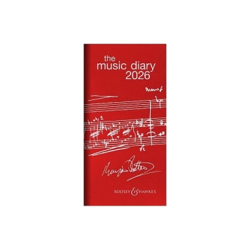 Music Diary 2026 red  Kunststoff rot,  Text englisch