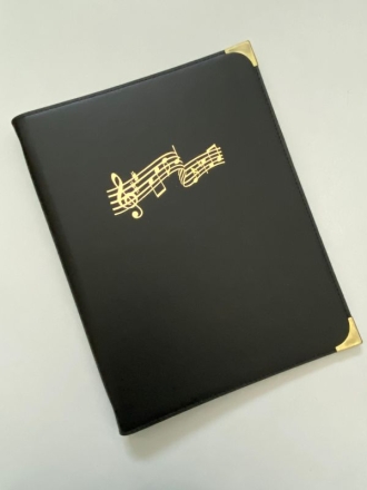 Chor-Notenmappe RH CLASSIC    Kunstleder schwarz / Logo Notenzeile