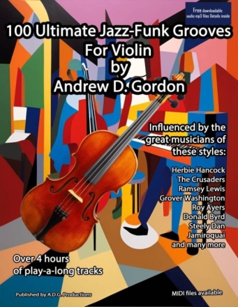 100 Ultimate Jazz-Funk Grooves for Violin Violine Buch und Online-Audio