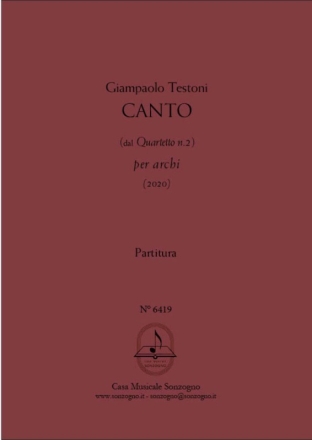 Canto Streichquartett Partitur und Stimmen