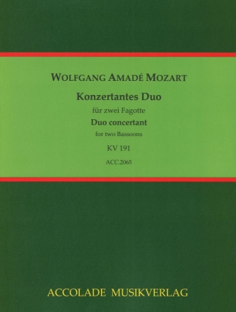 Konzertantes Duo KV 191 fr 2 Fagotte Partitur und Stimmen
