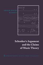 Schenker's Argument and the Claims of Music Theory  Paperback