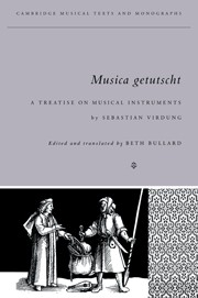 Musica Getutscht A Treatise on Musical Instruments (1511) by Sebastian Virdung Paperback