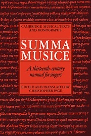 Summa Musice A Thirteenth-Century Manual for Singers Paperback
