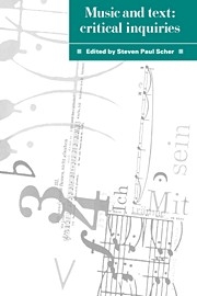 Music and Text Critical Inquiries Hardback