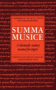 Summa Musice A Thirteenth-Century Manual for Singers Hardback