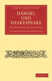 Hndel und Shakespeare Zur sthetik der Tonkunst Paperback