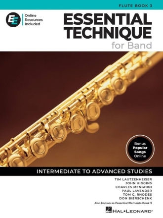 Essential Elements for Band - Flute Book 3 Flte Buch und Medien Online