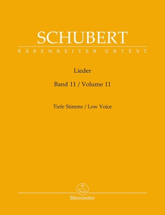Lieder Band 11 f�r tiefe Stimme und Klavier Singpartitur, Urtextausgabe
